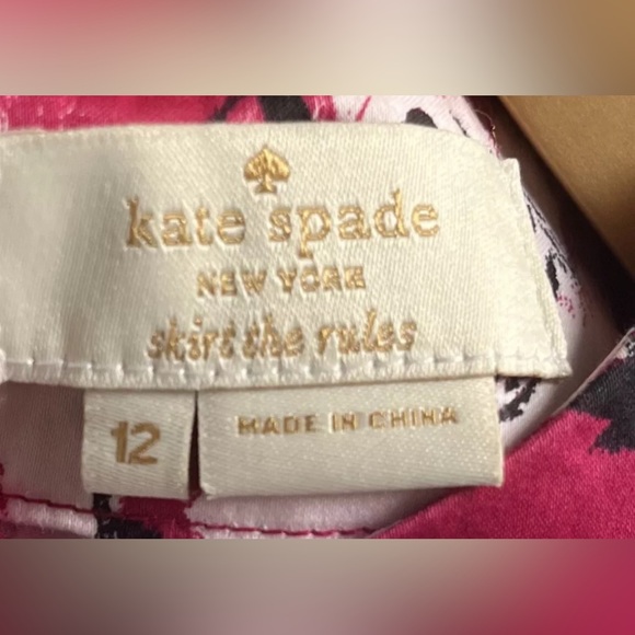 2 Kate Spade New York Dresses Girls 12Y Red and White Flower Design And Lipstick - Picture 3 of 6